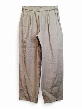 Eileen Fisher Women's Tan Organic Linen Wide Leg Pants XS
